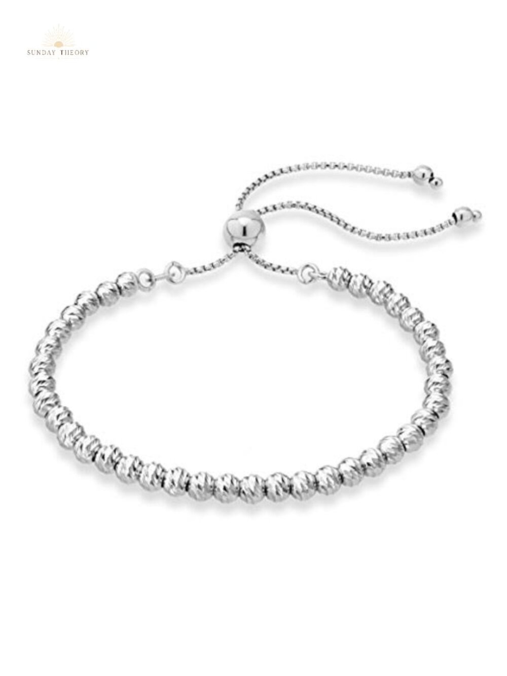 925 Sterling Silver Bead Bola Bracelet, Adjustable, Italian Craftsmanship